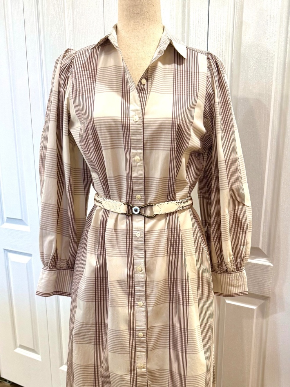 Woman's Size Small Midi Shirt Dress by A New Day, 100% Cotton Button Up, Pockets